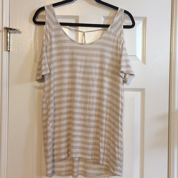 Kut from the Cloth Cold Shoulder Striped Top - Picture 1 of 6